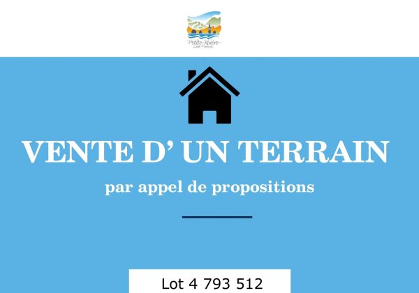 VENTE D’UN TERRAIN PAR APPEL DE PROPOSITIONS – Terrain B