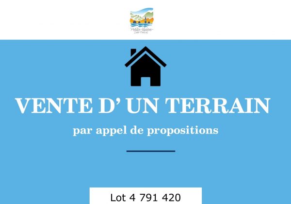 VENTE D’UN TERRAIN PAR APPEL DE PROPOSITIONS – Terrain A